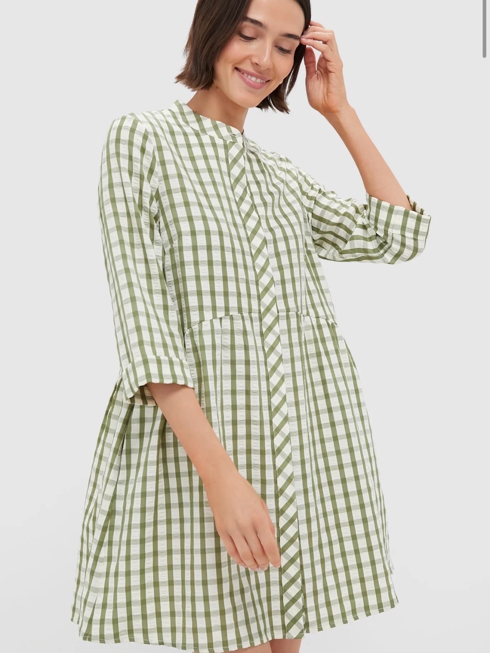 Sage Seersucker Gingham Royal Shirt Dress Tuckernuck